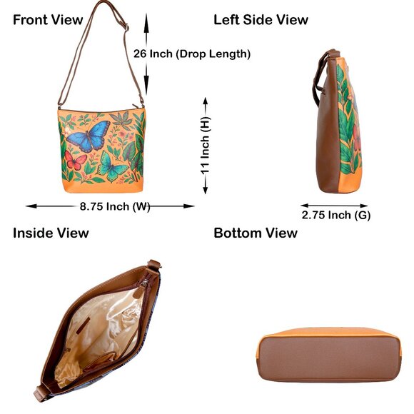 Printed Leather Crossbody Bag –Sling & Over the Shoulder Bag for Women-Daily Use - Picture 3 of 9